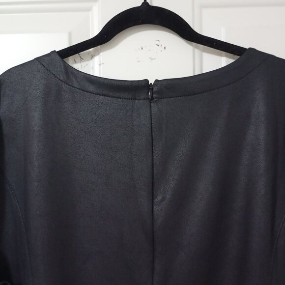 Lane Bryant Womens Plus Size Faux Leather Dress Black 26 Midi - Picture 8 of 12